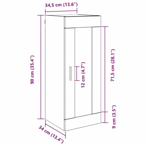 Стенен шкаф Черния дъб 34,5 x 34 x 90 см Инженерно дърво