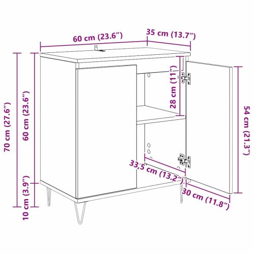 Служебен шкаф Дъб 60 x 35 x 70 cm Инженерно дърво