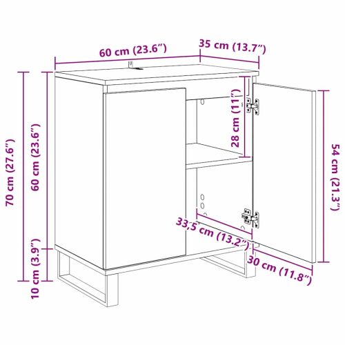 Служебен шкаф Черния дъб 60 x 35 x 70 cm Инженерно дърво