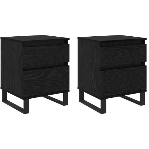 Нощен шкаф 2 pcs Черния дъб 40 x 35 x 50 см Инженерно дърво