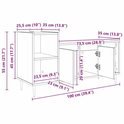 ТВ шкаф Старо дърво 100 x 35 x 55 см Инженерно дърво