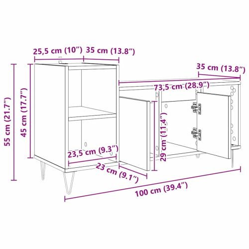 ТВ шкаф Дъб 100 x 35 x 55 см Инженерно дърво