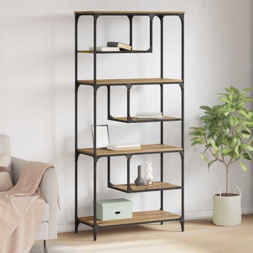 Библиотека дъб артизан 81 x 36 x 176 см Инженерно дърво