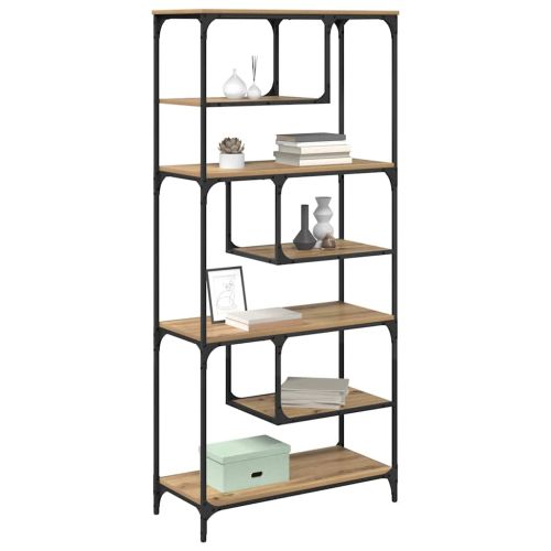 Библиотека дъб артизан 81 x 36 x 176 см Инженерно дърво