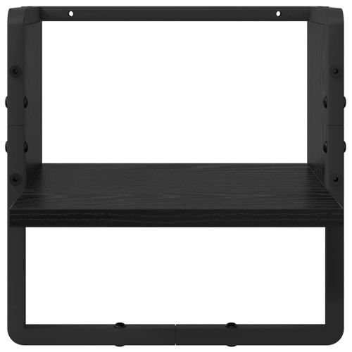 Комплект стенни рафтове с рафт 4 pcs Черния дъб 65 x 25 x 30 cm