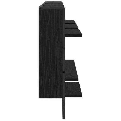 Комплект стенни рафтове с рафт 4 pcs Черния дъб 65 x 25 x 30 cm