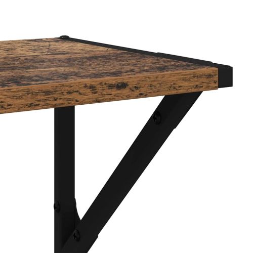 Стени за рафтове с рафт 2 pcs Старо дърво 60 x 25 x 25,5 cm