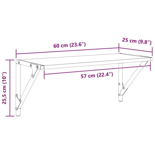 Стени за рафтове 2 pcs Дъб 60 x 25 x 25,5 cm Инженерно дърво