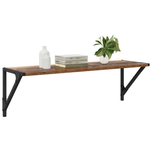 Стени за рафтове с рафт 2 pcs Старо дърво 80 x 25 x 25,5 cm