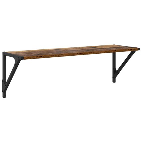 Стени за рафтове с рафт 2 pcs Старо дърво 80 x 25 x 25,5 cm