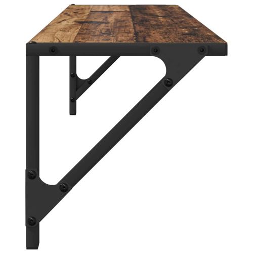 Стени за рафтове с рафт 2 pcs Старо дърво 80 x 25 x 25,5 cm