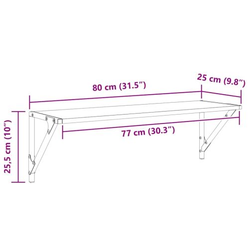 Стени за рафтове с рафт 2 pcs Черния дъб 80 x 25 x 25,5 cm