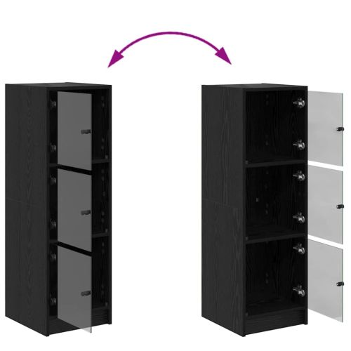 Висок шкаф Черния дъб 35 x 37 x 109 см Инженерно дърво