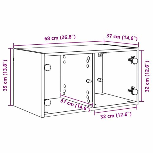 Стенни шкафове 2 pcs Черния дъб 68 x 37 x 35 см Инженерно дърво