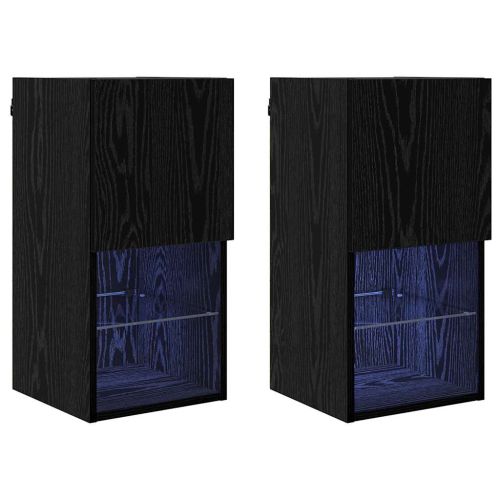Стенни ТВ шкафове 2 pcs Черния дъб 30,5 x 30 x 60 см