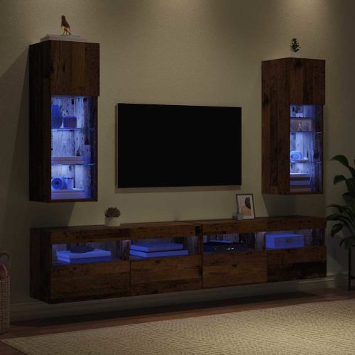 Стенни ТВ шкафове 2 pcs Старо дърво 30,5 x 30 x 90 см