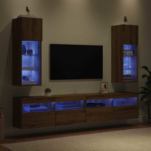 Стенни ТВ шкафове 2 pcs Дъб 30,5 x 30 x 90 см Инженерно дърво