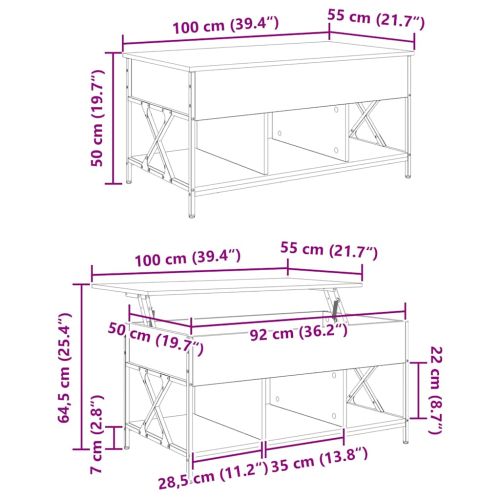Масичка за кафе Старо дърво 100 x 55 x 48.5 см Инженерно дърво