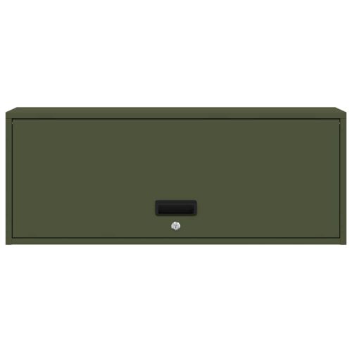 Стенен шкаф за гараж Маслиненозелен 90 x 33 x 35 см