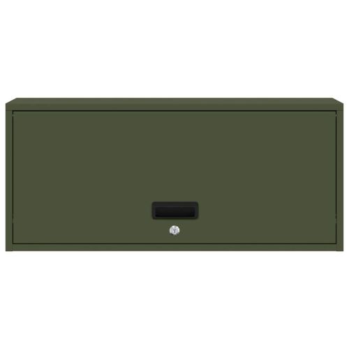 Стенен шкаф за гараж Маслиненозелен 80 x 33 x 35 см