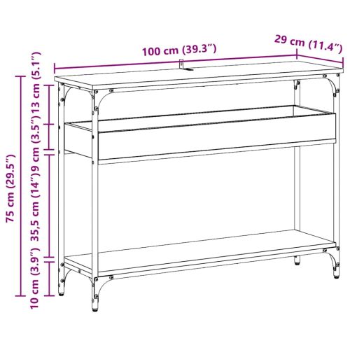 Конзолна маса дъб артизан 100 x 29 x 75 см Инженерно дърво