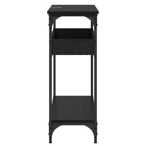 Конзолна маса с рафт Черен дъб 100 x 29 x 75 см Инженерно дърво