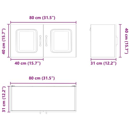 Кухненски шкаф със съхранение Kalmar Сив Сонома 80 x 31 x 40 см