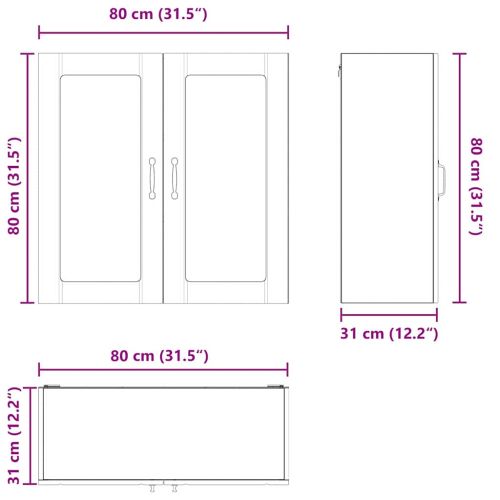 Кухненски шкаф Сив Сонома 80 x 31 x 80 см Инженерно дърво