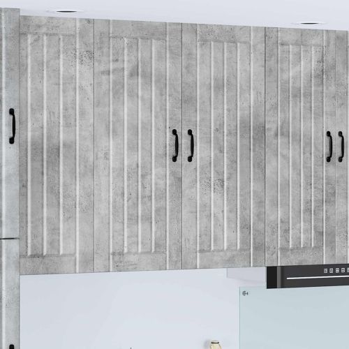 Кухненски шкаф Циментено сиво 80 x 31 x 100 см Инженерно дърво