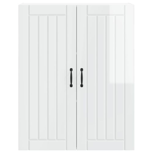 Кухненски шкаф Лъскаво бяло 80 x 31 x 100 см Инженерно дърво