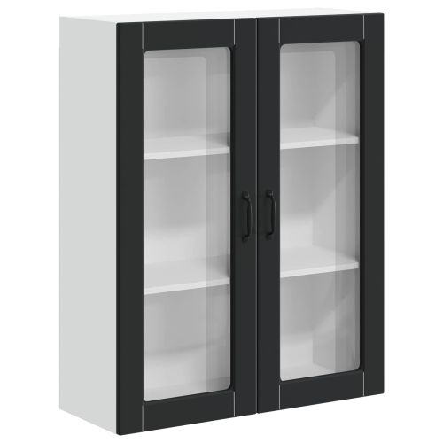 Горен кухненски шкаф Черно 80 x 31 x 100 см Инженерно дърво