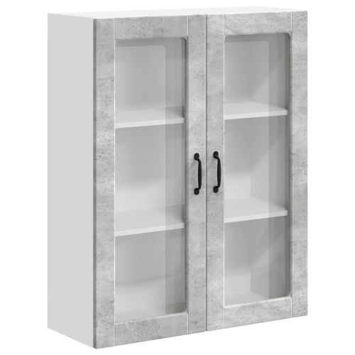 Горен кухненски шкаф с врата Циментено сиво 80 x 31 x 100 см