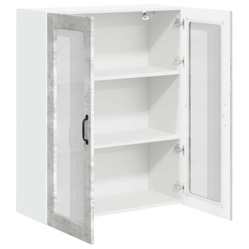 Горен кухненски шкаф с врата Циментено сиво 80 x 31 x 100 см