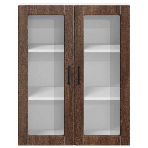 Горен кухненски шкаф Кафяв дъб 80 x 31 x 100 см Инженерно дърво