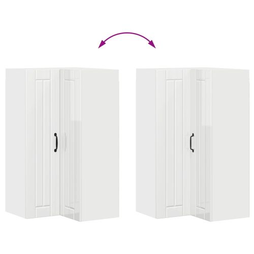 Кухненски шкаф Лъскаво бяло 57 x 57 x 100 см Инженерно дърво