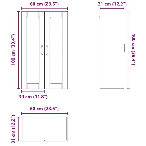 Горен кухненски шкаф с врата Сонома дъб 60 x 31 x 100 см
