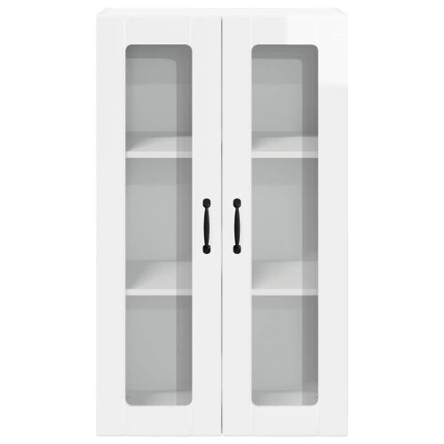 Горен кухненски шкаф с врата Лъскаво бяло 60 x 31 x 100 см