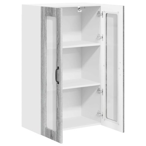 Горен кухненски шкаф с врата Сив Сонома 60 x 31 x 100 см