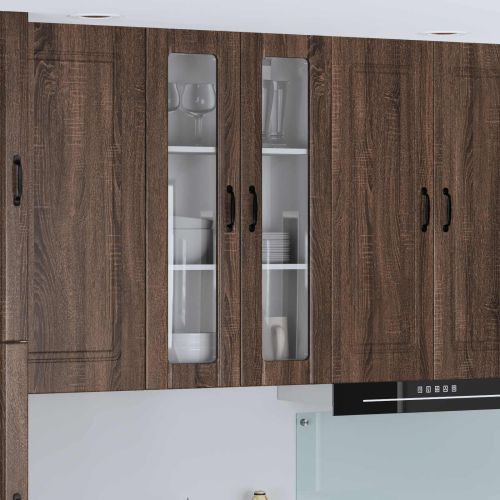 Горен кухненски шкаф Кафяв дъб 60 x 31 x 100 см Инженерно дърво