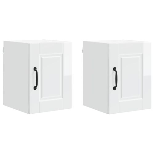 Кухненски шкаф с рафт 2 pcs Лъскаво бяло 30 x 31 x 40 см