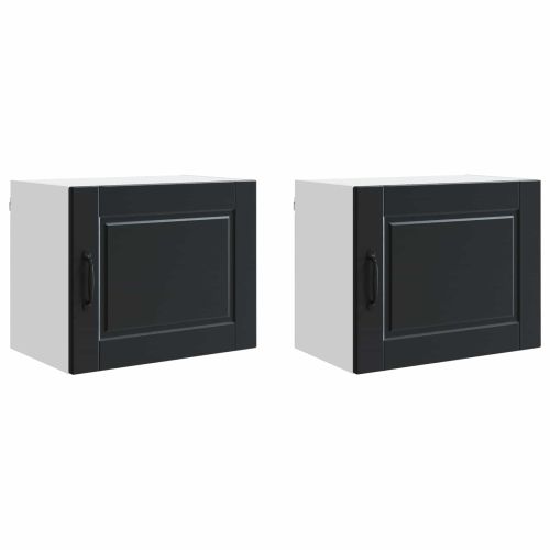 Кухненски шкаф 2 pcs Черно 50 x 31 x 40 см Инженерно дърво