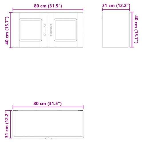 Кухненски шкаф с рафт Кафяв дъб 80 x 31 x 40 см Инженерно дърво