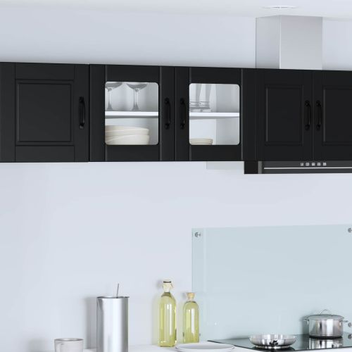 Кухненски шкаф с рафт Черно 80 x 31 x 40 см Инженерно дърво