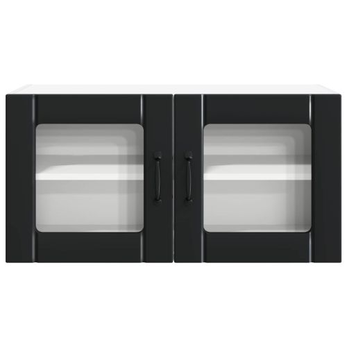 Кухненски шкаф с рафт Черно 80 x 31 x 40 см Инженерно дърво