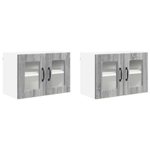 Кухненски шкаф 2 pcs Сив Сонома 60 x 31 x 40 см Инженерно дърво