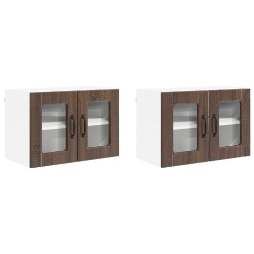 Кухненски шкаф 2 pcs Кафяв дъб 60 x 31 x 40 см Инженерно дърво