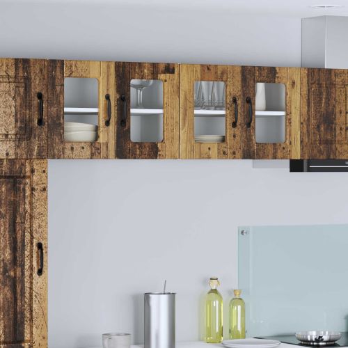 Кухненски шкаф с рафт с врата 2 pcs Старо дърво 60 x 31 x 40 см