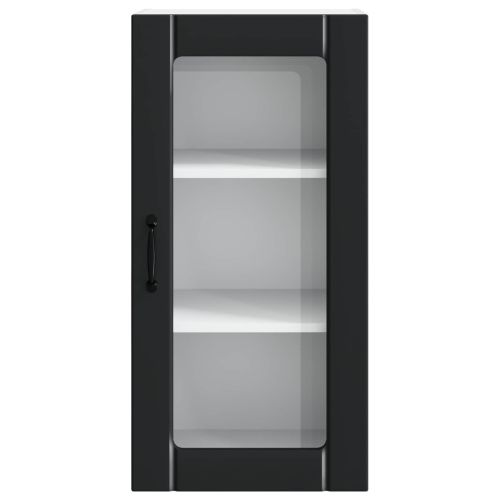 Кухненски шкаф 2 pcs Черно 40 x 31 x 80 см Инженерно дърво