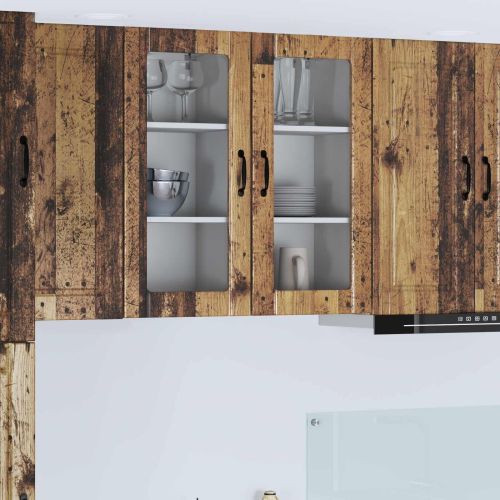 Кухненски шкаф с рафт с врата 2 pcs Старо дърво 40 x 31 x 80 см