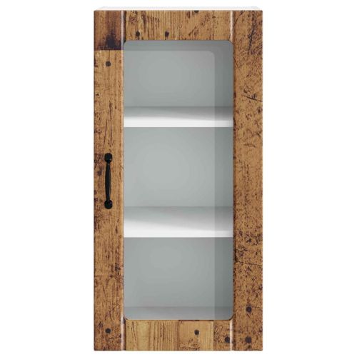 Кухненски шкаф с рафт с врата 2 pcs Старо дърво 40 x 31 x 80 см